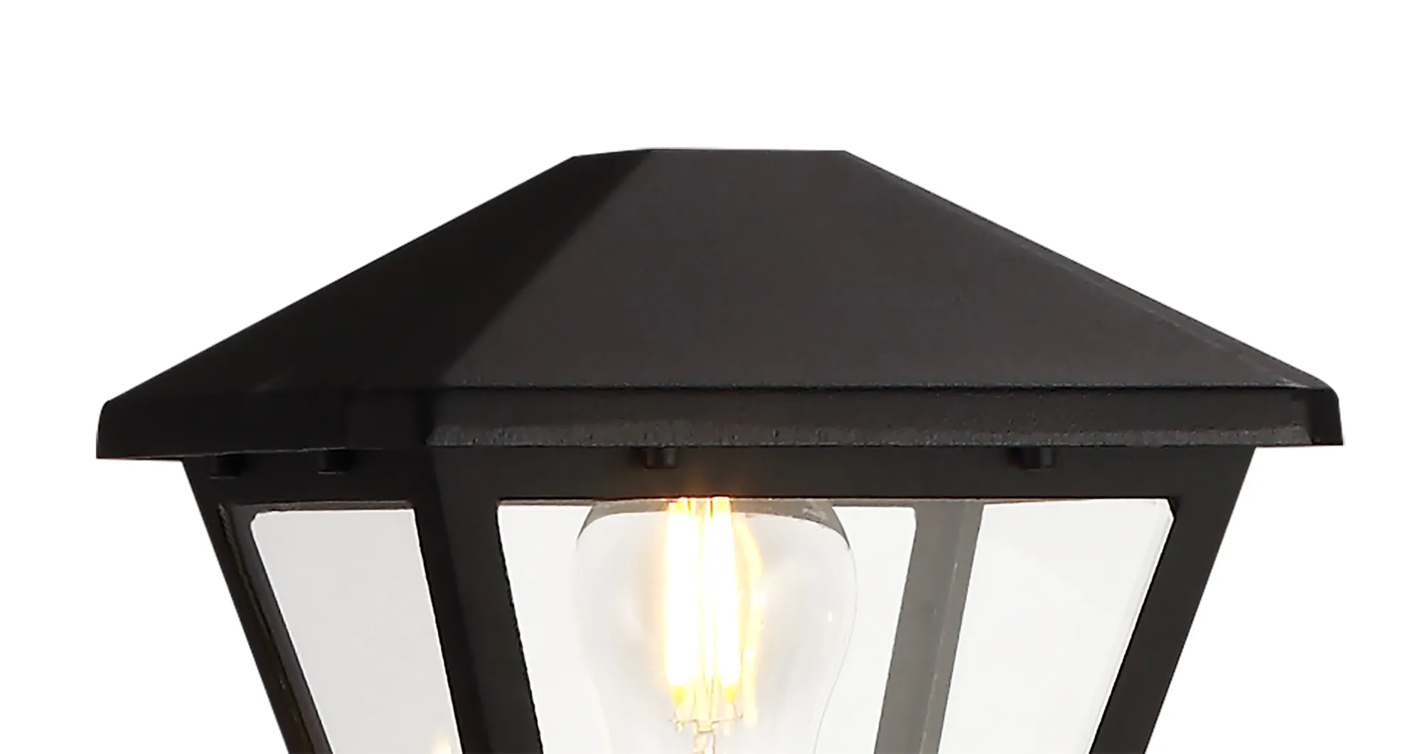 Luqi 100cm Post 1 Light IP44 Black, Clear D0548  Deco Luqi